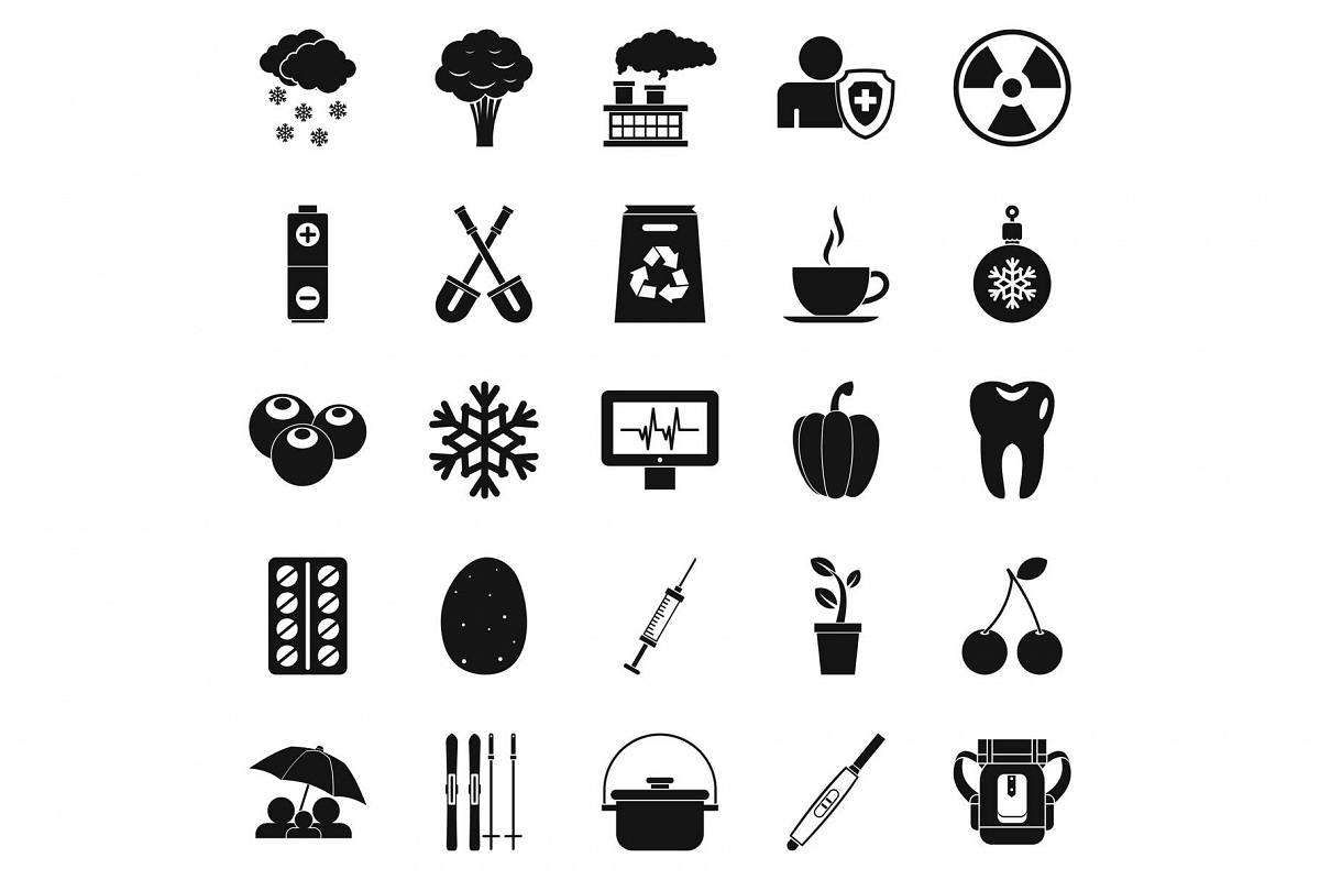 Children health icons set, simple style example image 1