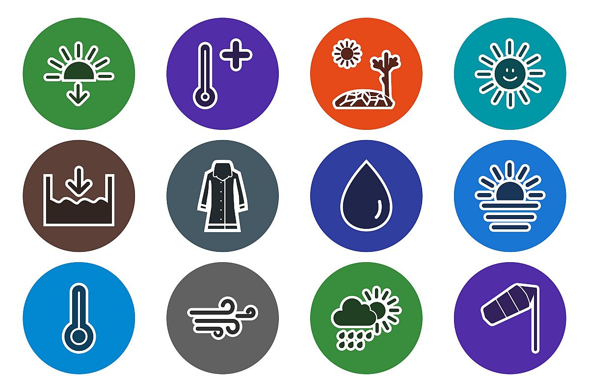 Set Of Weather And Season Icons example image 1