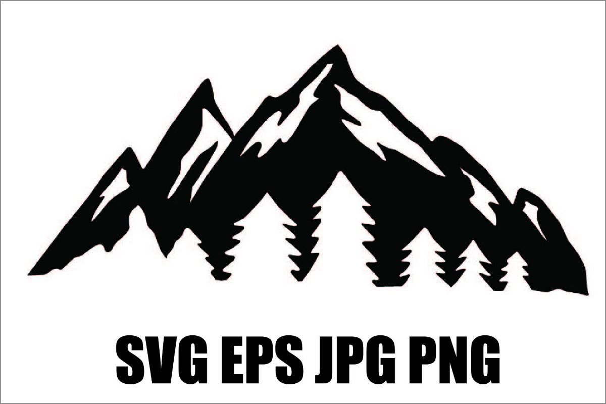 Download Mountains Pine Tree - EPS / SVG / JPG / PNG - Hand Drawing ...