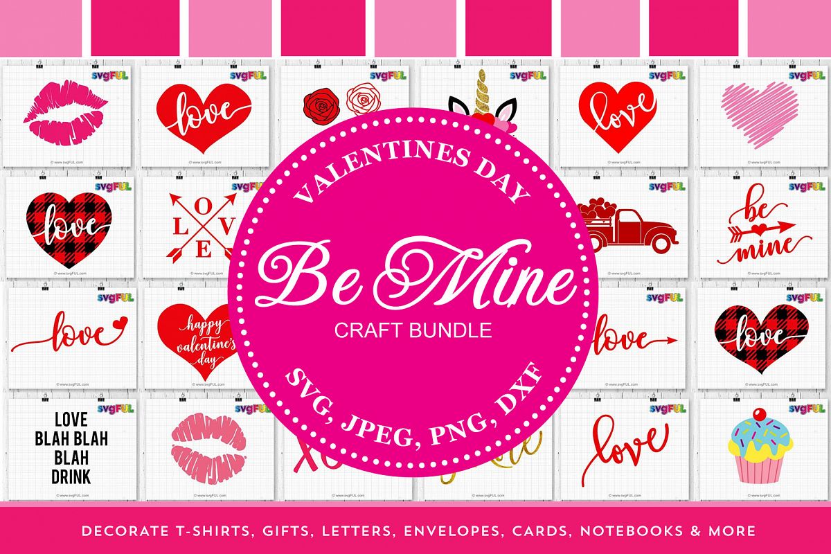 Be Mine Valentines Day Svg Printable Dxf Clipart Craft Bundl example image 1