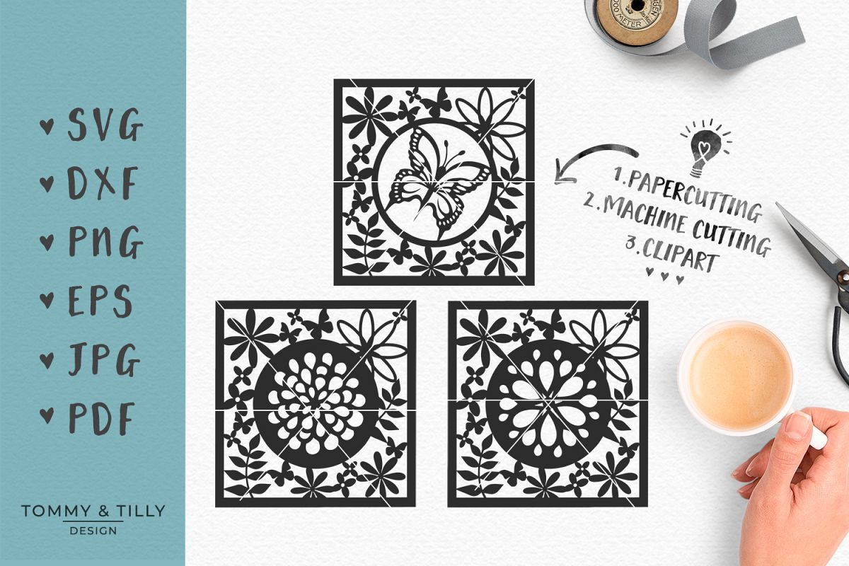 Download Butterfly Round Frames - SVG EPS DXF PNG PDF JPG Cut File ...