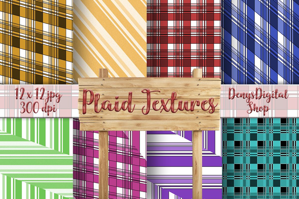 Plaid Textures, Rustic Lumberjak, Buffalo, Scrapbook,50OFF example image 1