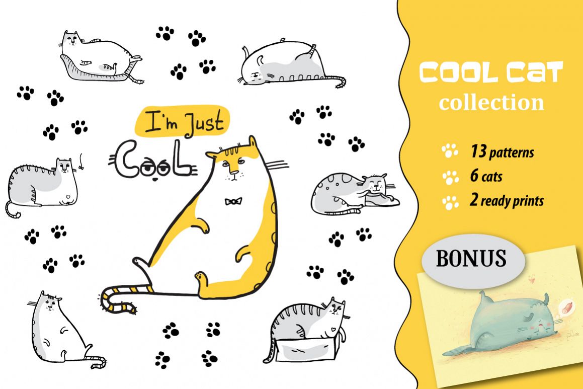 Cool Cat collection patterns, prints example image 1