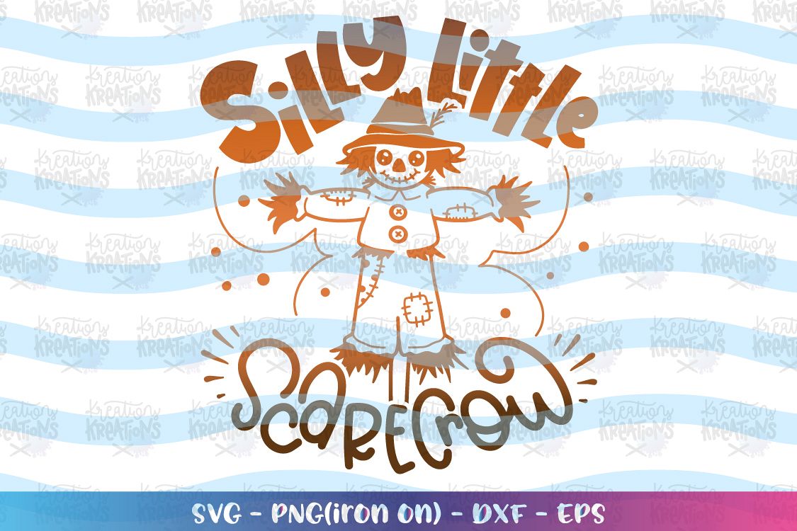 Fall SVG Silly Little Scarecrow svg Autumn cute scarecrow example image 1