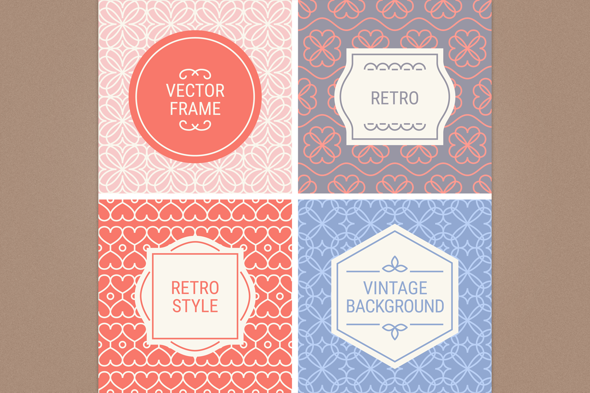 Mono Line Frames and Patterns - Set 17 example image 1
