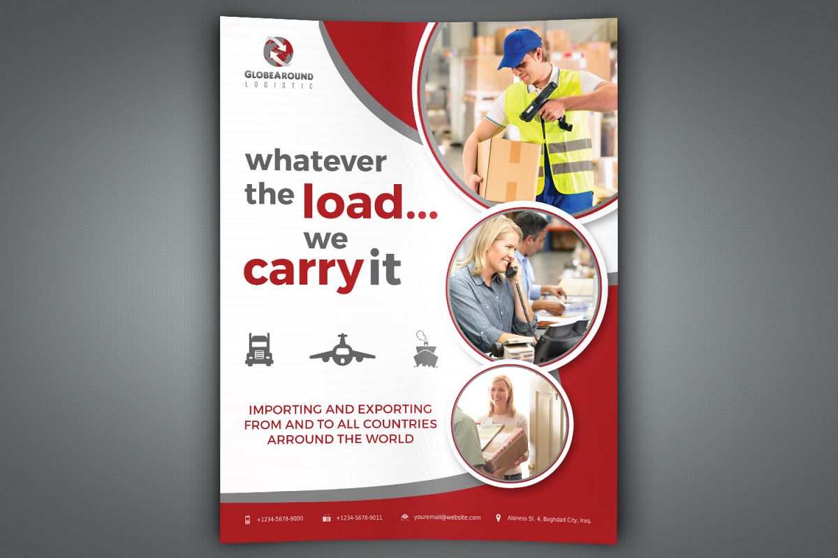 Freight and Logistic Services Flyer Template example image 1