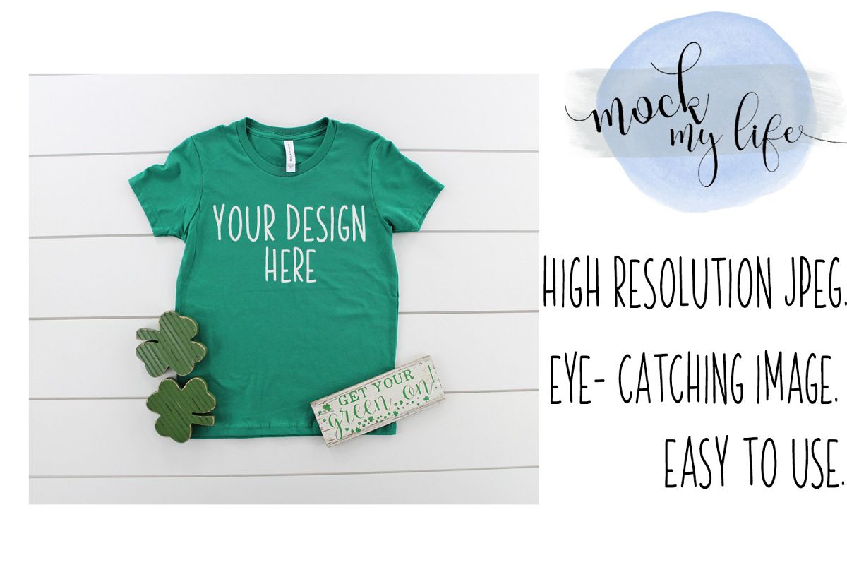 Bella Canvas Mockup / Plain Shirt Mock up / Youth Shirt example image 1