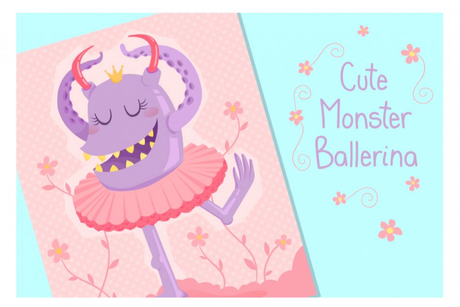 Cute Monster Ballerina example image 1
