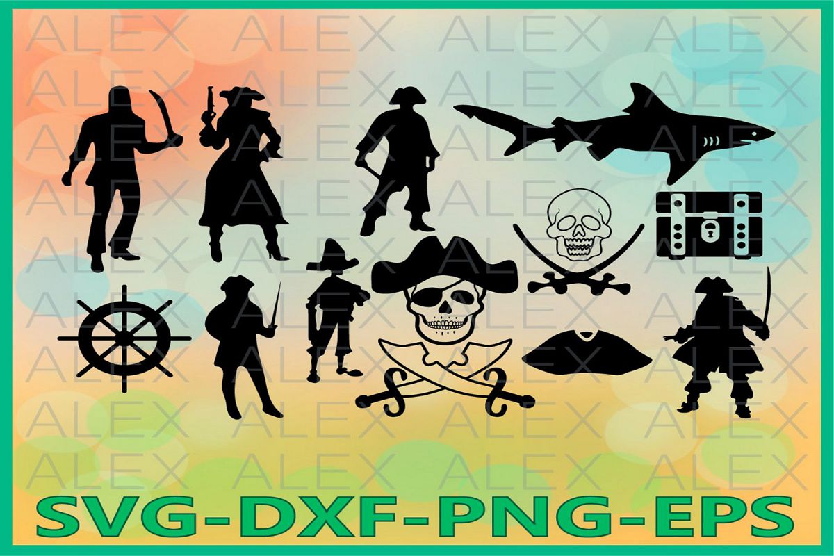 Pirate svg, Pirate Silhouette, Pirate Clipart, Pirate Vinyl example image 1