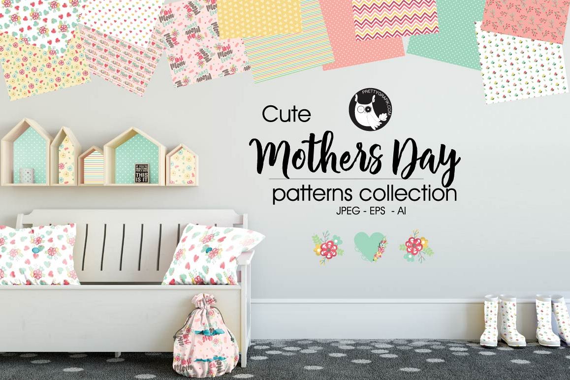 MOTHERS DAY, digital papers example image 1