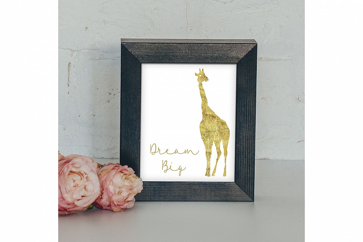 Glitter Giraffe Art Print - Nursery or Home 8x10 Printable example image 1