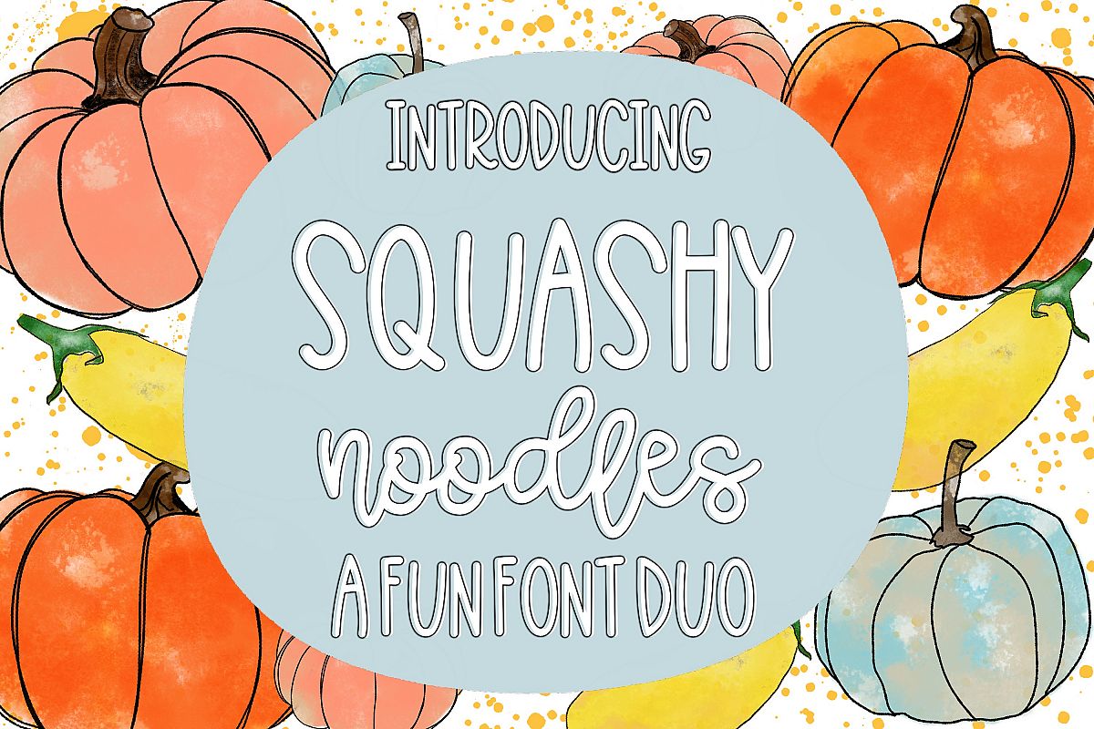 Squashy Noodles - A Fun Font Duo example image 1