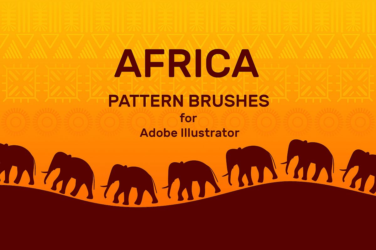 Africa Pattern Brushes for Illustrator example image 1