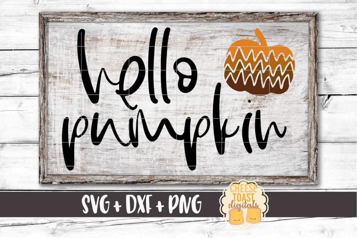 Hello Pumpkin - Fall SVG File - Pumpkin SVG example image 1