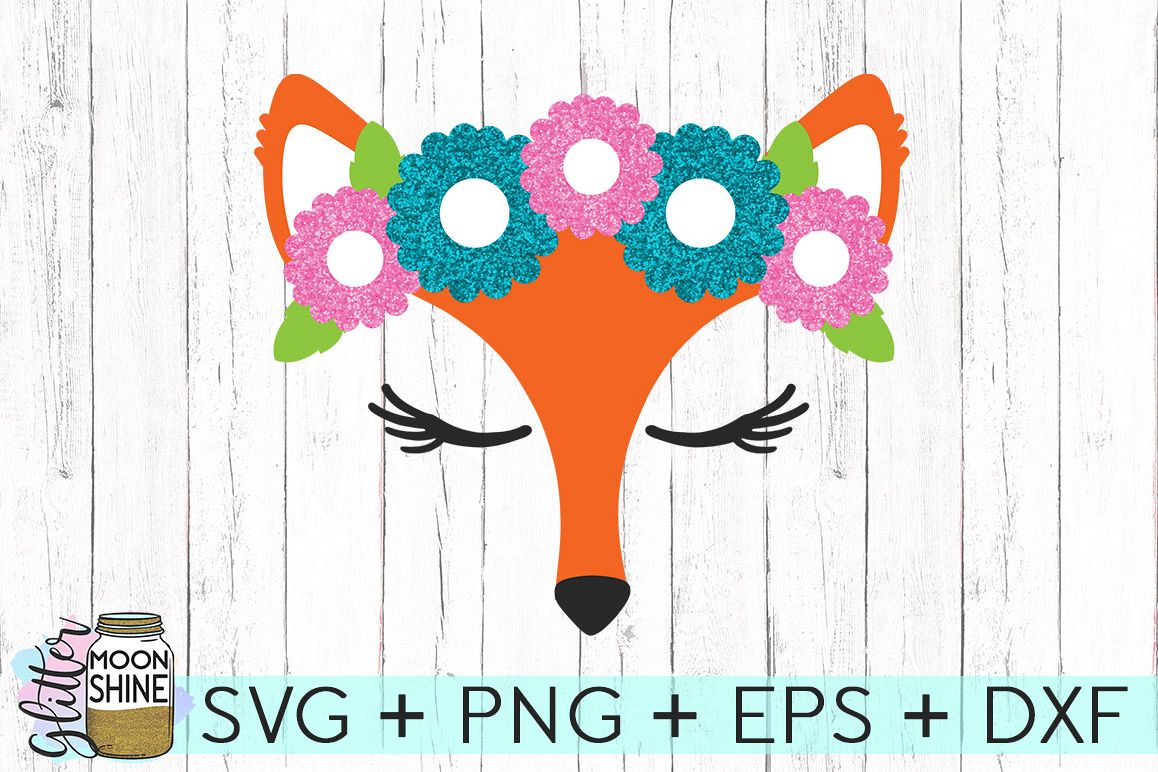 Download Flower Crown Fox SVG DXF PNG EPS Cutting Files