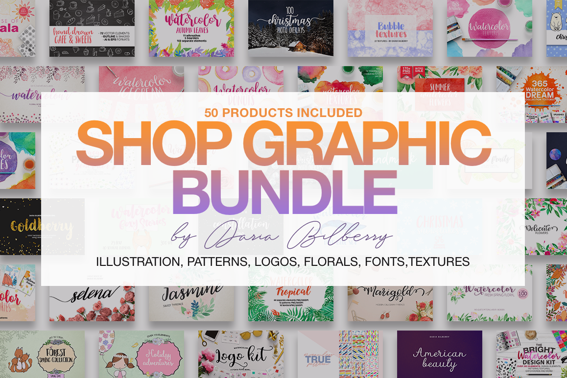 SHOP GRAPHIC BUNDLE (40477) Illustrations Design Bundles