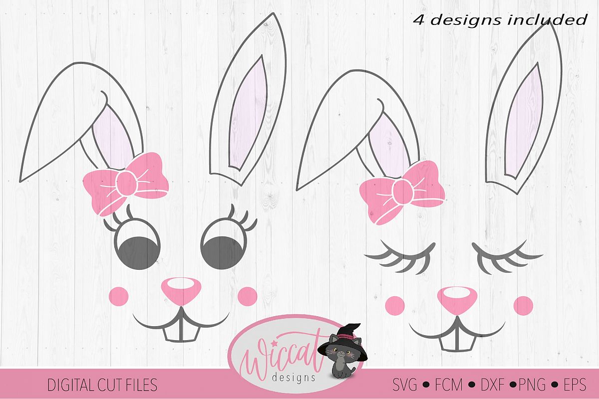 Easter Bunny face svg, Girl bunny face svg, cut file ...