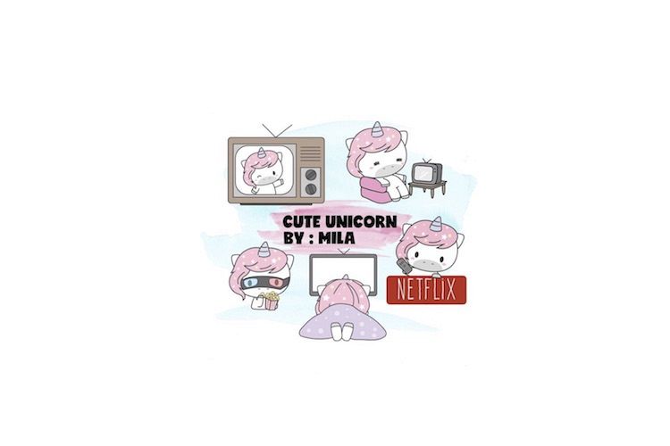 KAWAII UNICORN CLIPART BUNDLE PNG example image 1