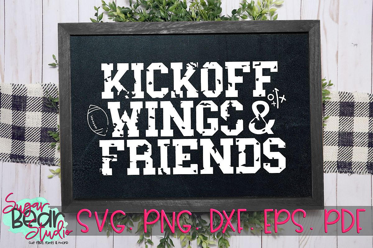 Kickoff Wings & Friends Distressed - A Football SVG example image 1