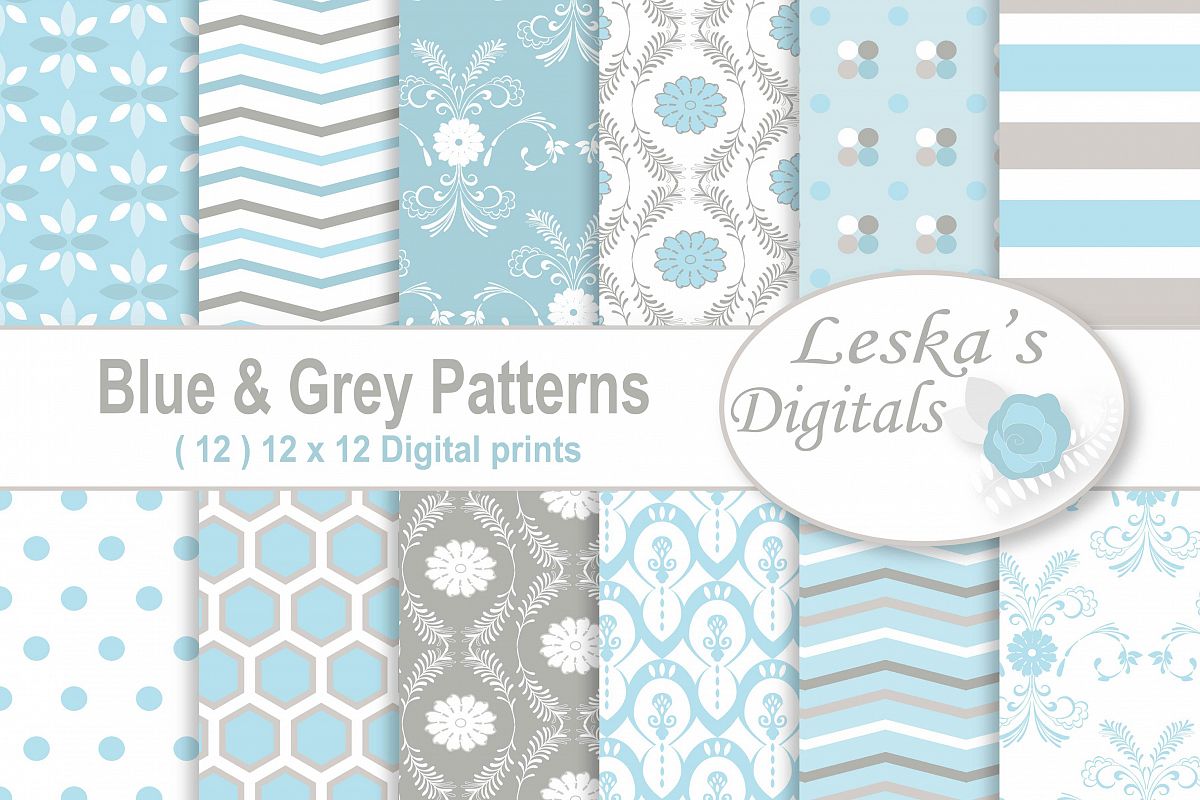 Sky Blue Digital Paper example image 1