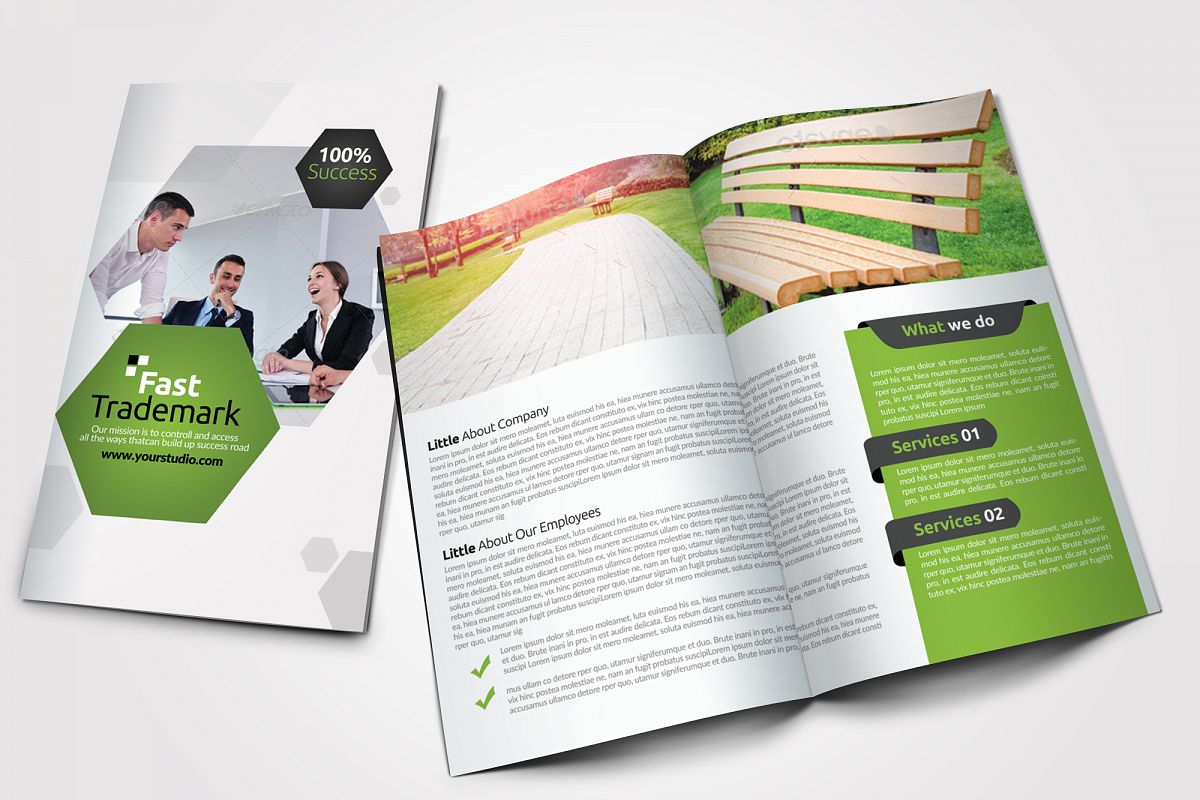 Clean Business Bifold Brochure example image 1