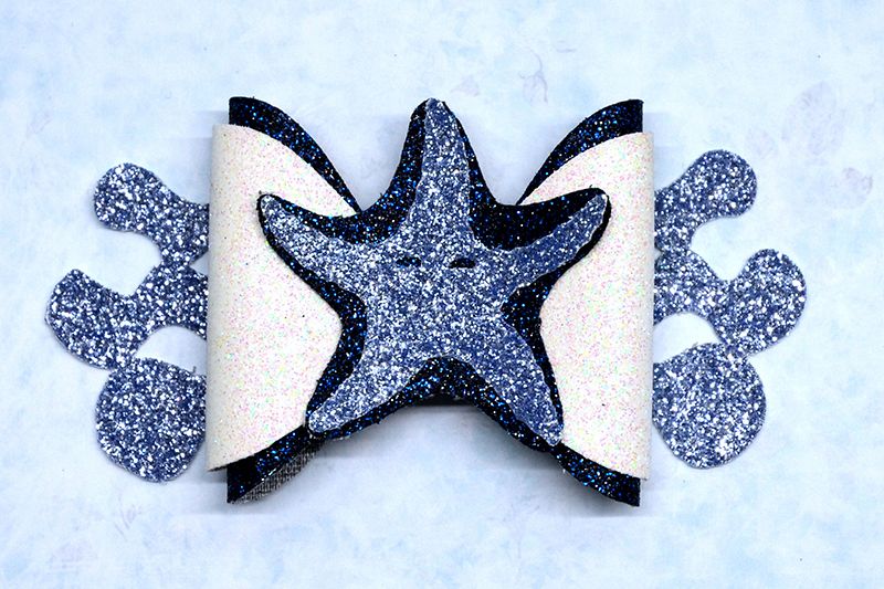 Starfish Hair bow template SVG, DIY leather bow template example image 1