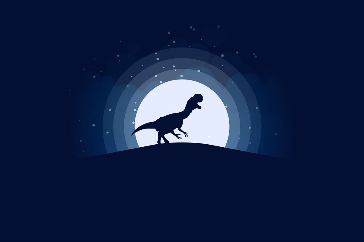 TRex Jurassic Night Scene Illustration example image 1