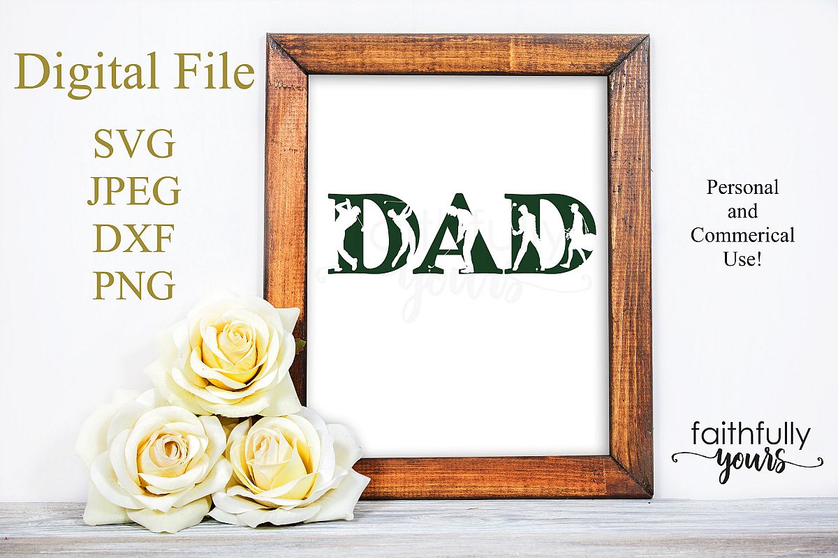 Dad with golfer and golfing cutouts SVG JPEG DXF PNG example image 1