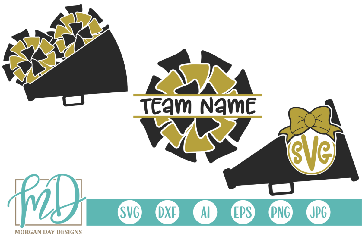 Cheer Monogram SVG, DXF, AI, EPS, PNG, JPEG example image 1