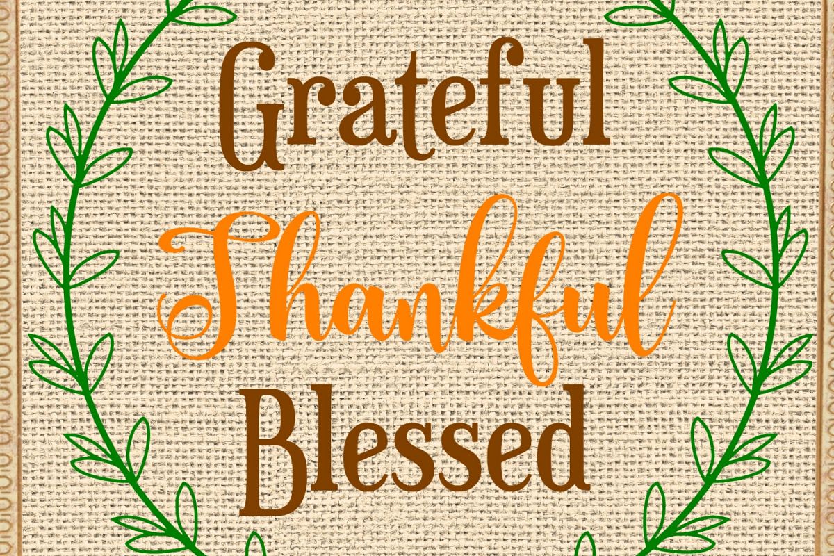 Grateful, Thankful, Blessed Printable with BONUS SVG file example image 1