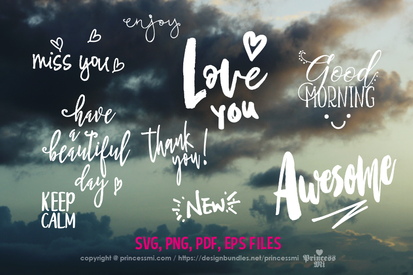 Photo Overlays , daily use wording / svg, eps, png file example image 1