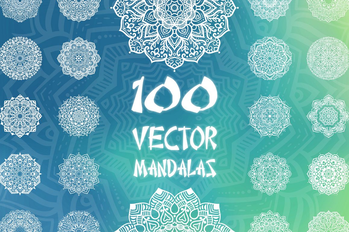 100 Vector Mandalas, Round Ornaments example image 1