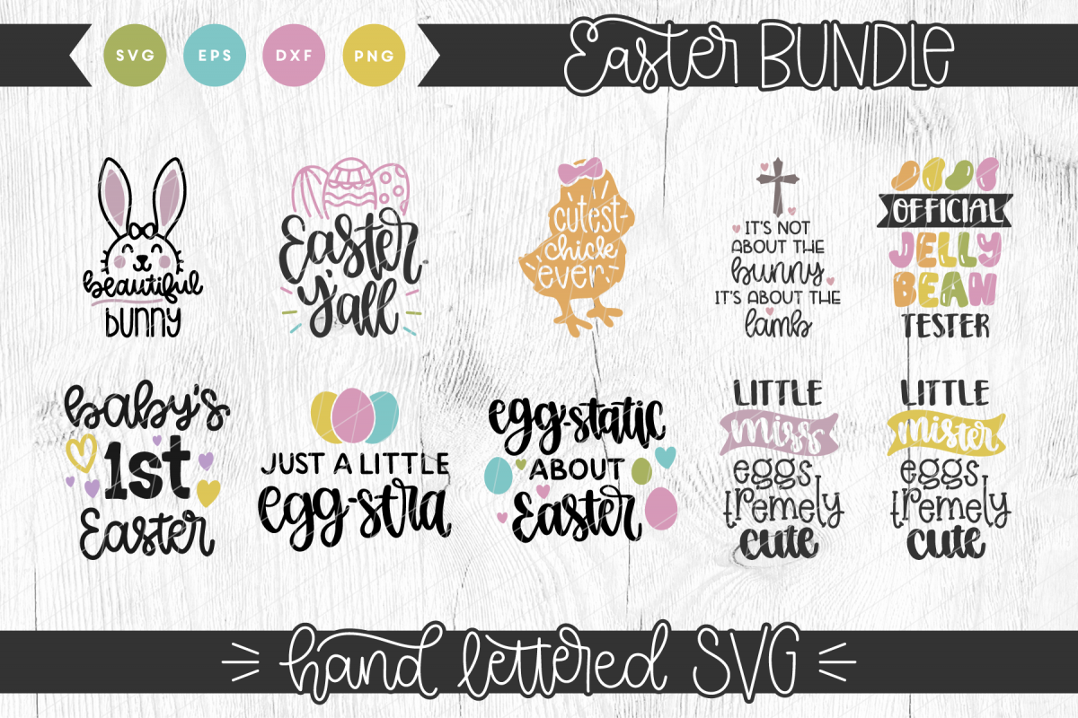 Easter Hand Lettered SVG Bundle example image 1