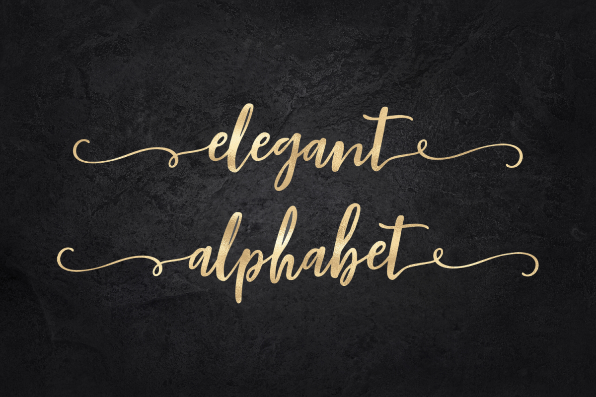 Gold alphabet clipart, Mettalic letters, Wedding fonts example image 1