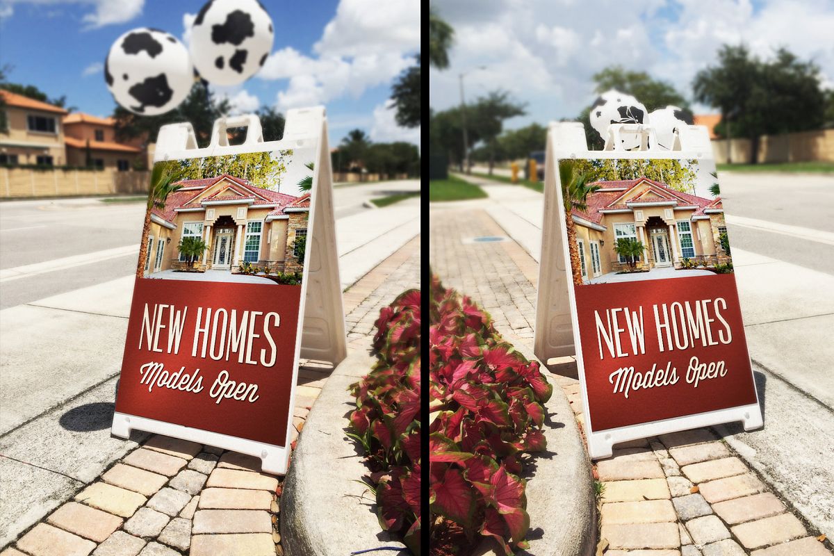 V-Fold Outdoor Sign Mockup example image 1