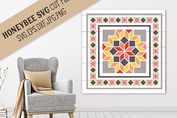 Sunrise Star Barn Quilt cut fiile example image 1