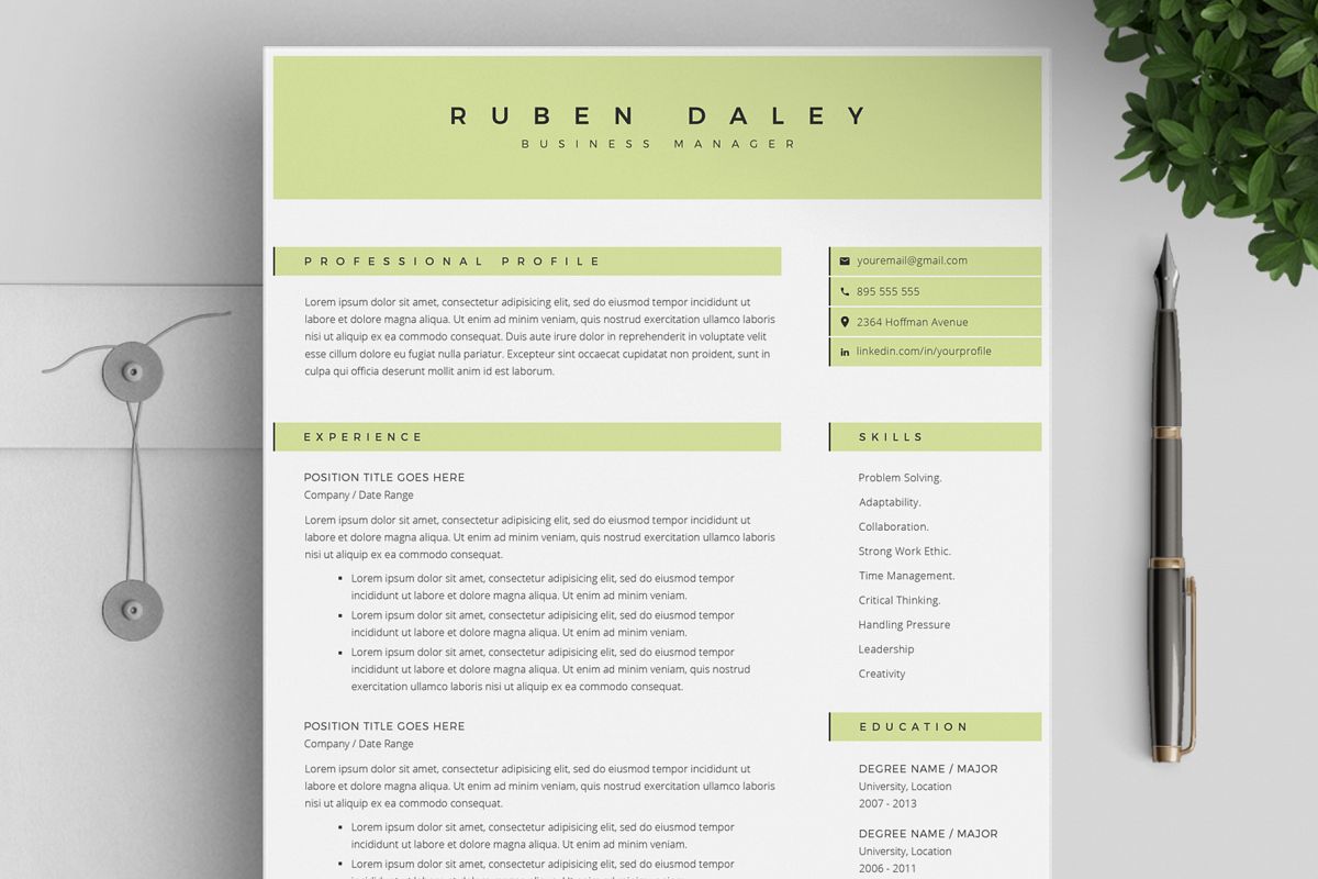 Resume Template and Cover Letter / 4 Pages example image 1