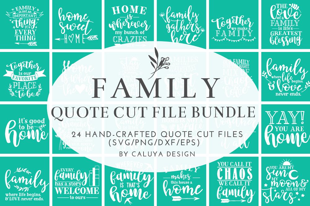 Family Love Quote SVG Cut Files Bundle example image 1