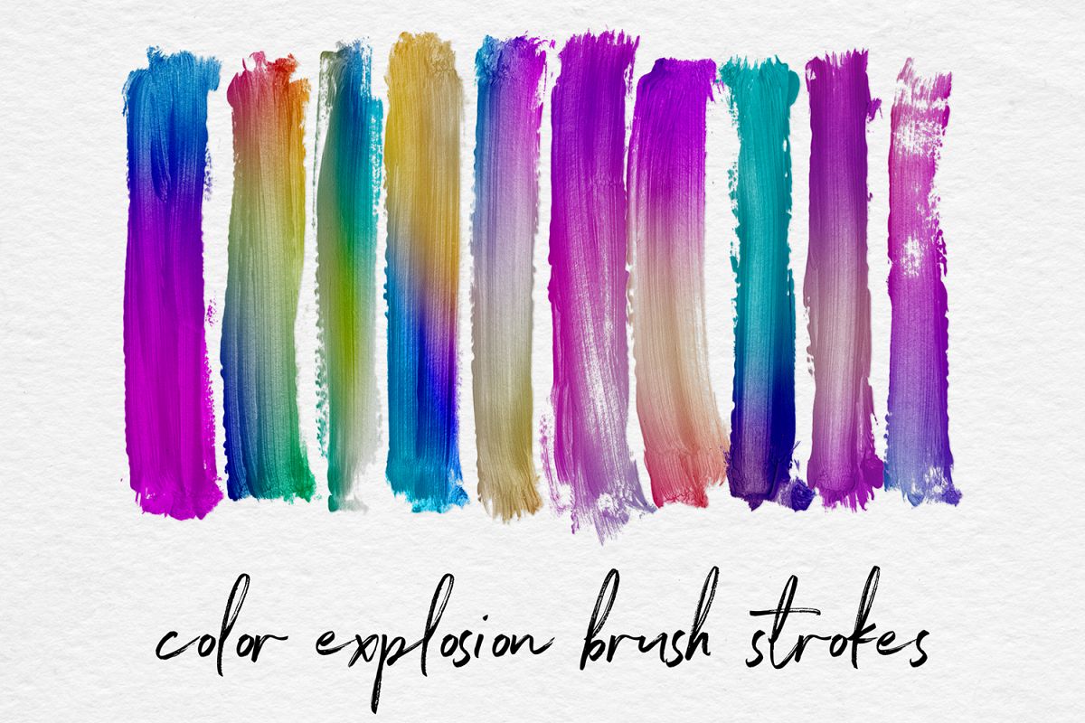 Colorful Gradient Brush Strokes example image 1
