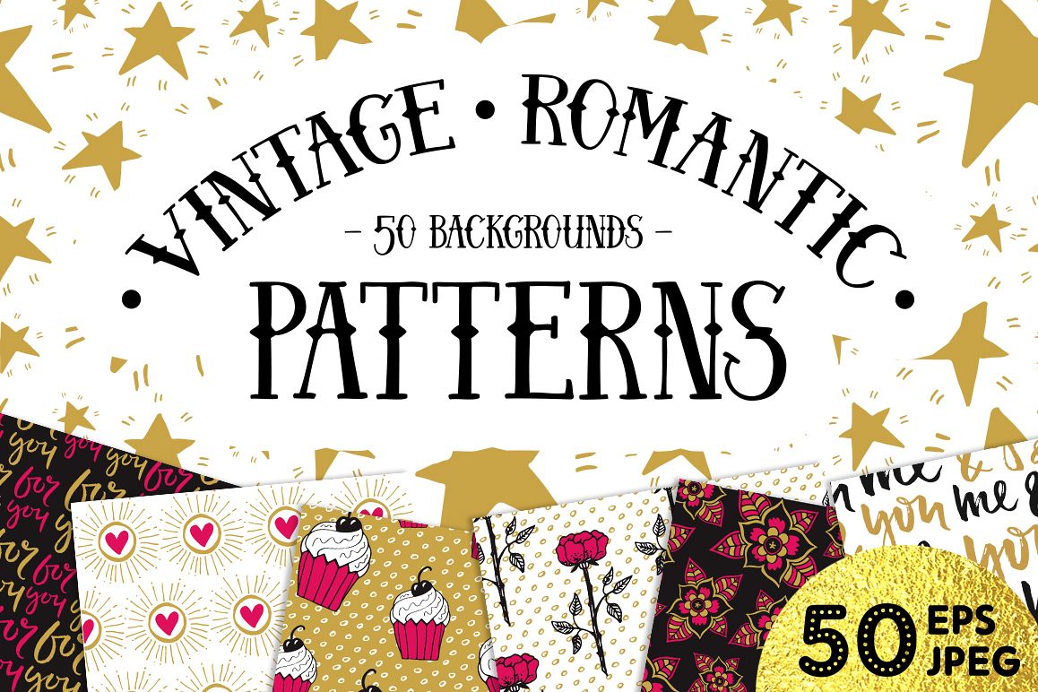 50 Valentine's Day Seamless Patterns example image 1