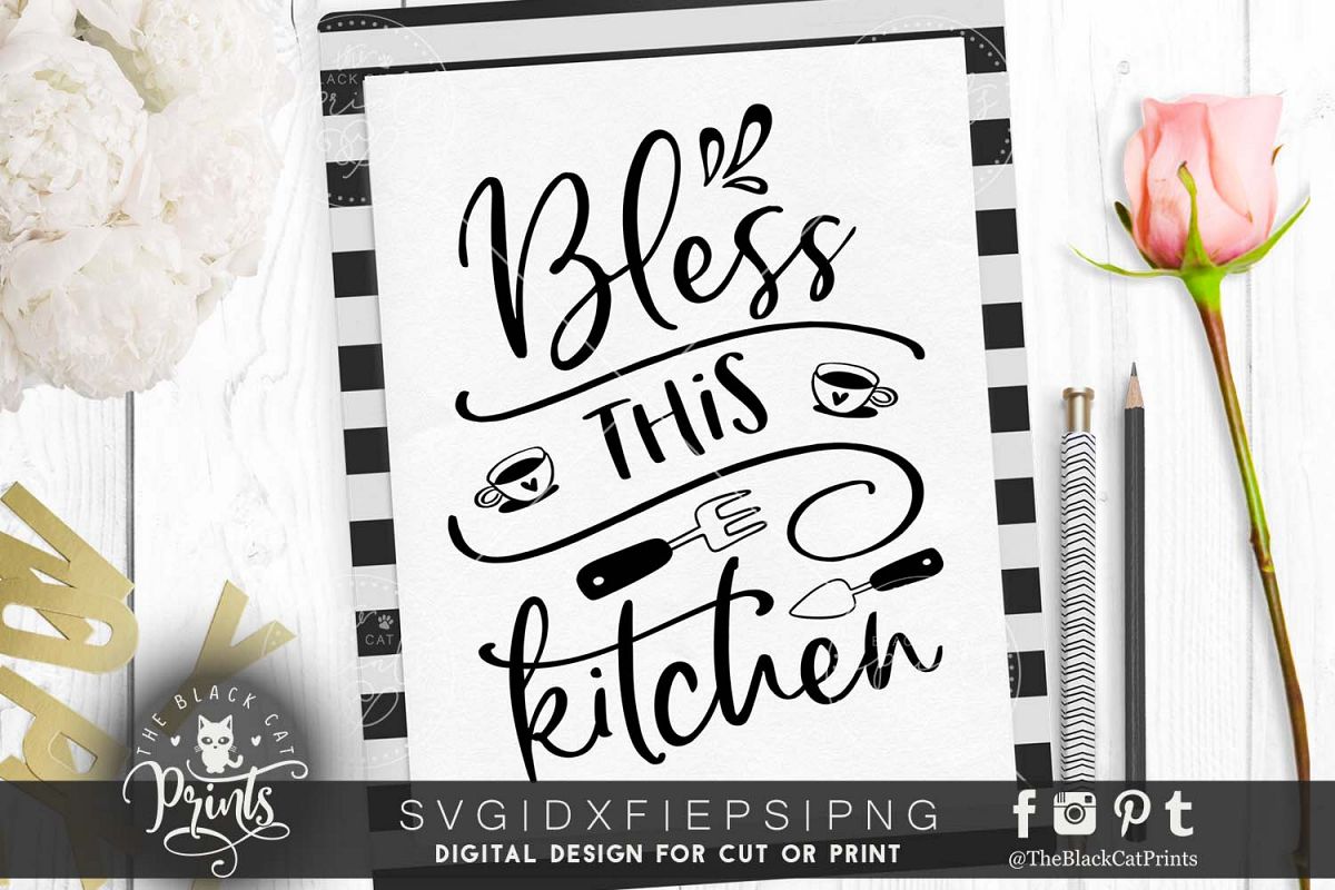 Bless This Kitchen SVG DXF PNG EPS example image 1