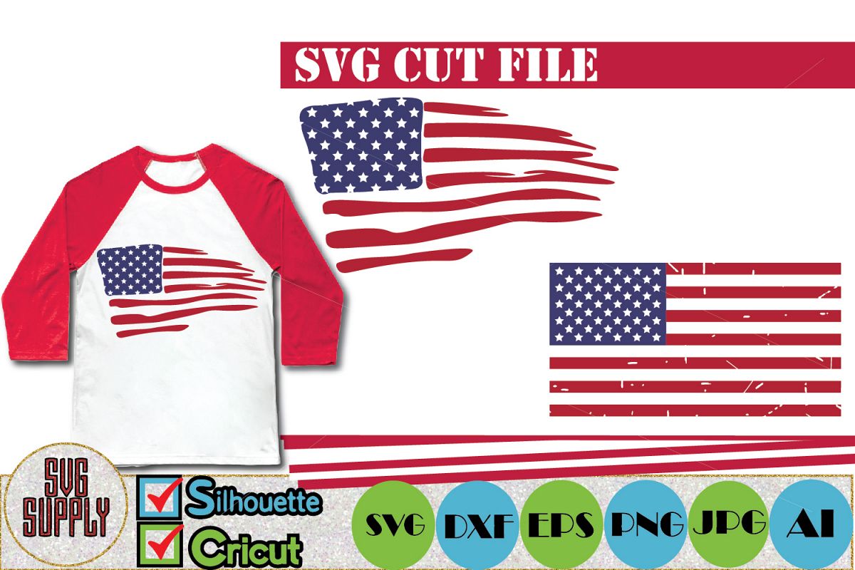 American Flag Art SVG Cut File