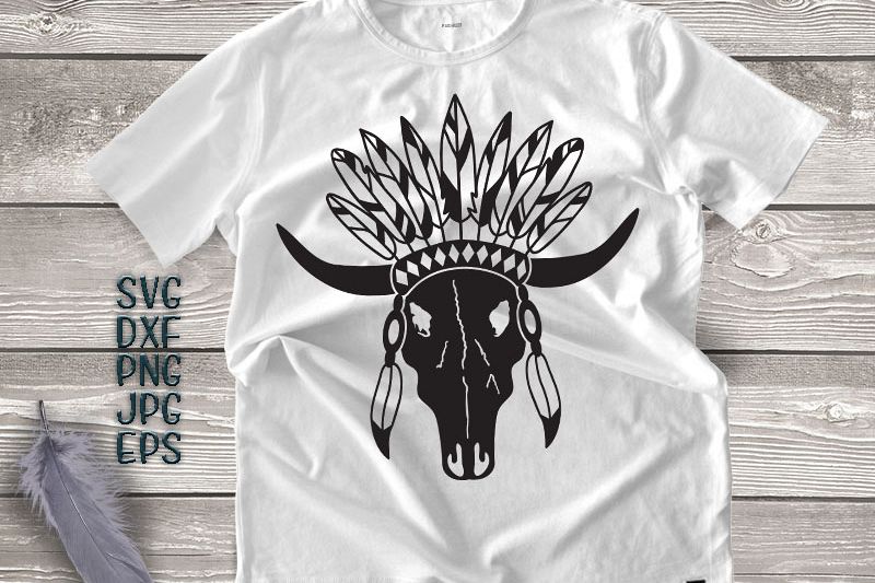 Download boho tribal cow skull svg, cow skul iron on, bull skull svg