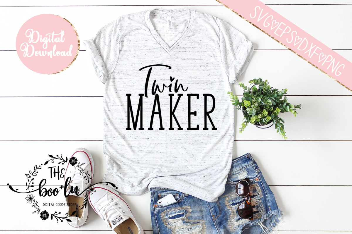 Twin Maker SVG DXF PNG EPS Cutting Files example image 1