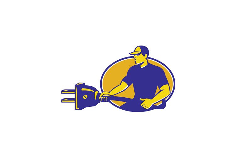 electrician plugging holding electric plug example image 1