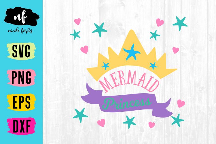Mermaid Princess SVG Cut File example image 1