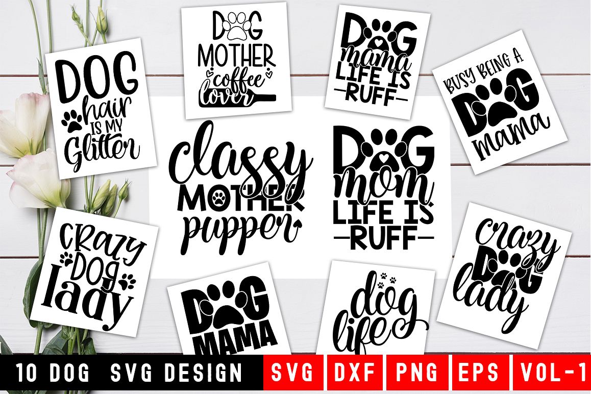 Dog SVG Bundle|10 Designs|Pet Mom Bundle example image 1