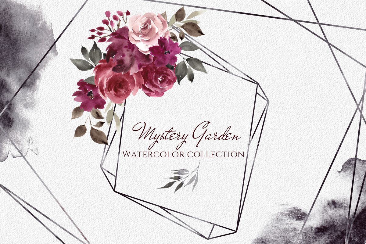 Mystery Garden. Watercolor collection example image 1