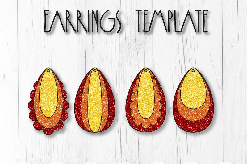 Earrings template SVG, DIY earrings template example image 1