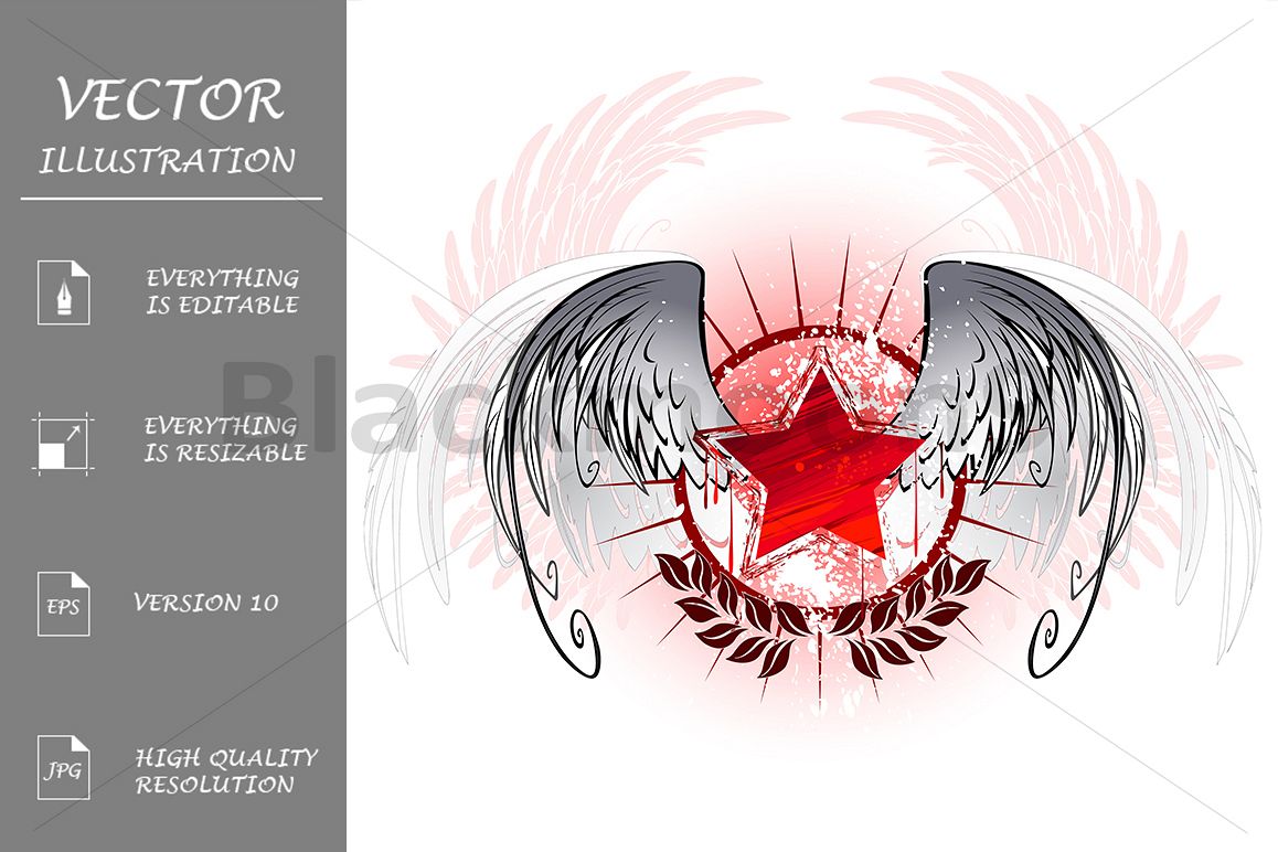 Red star painted with paint example image 1